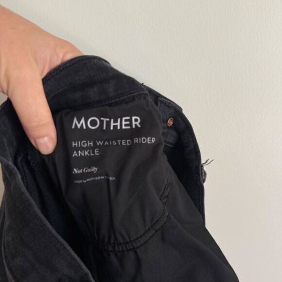 MOTHER High Waisted Rider Ankle Straight Leg Jeans- Not Guilty (Black) | Size 25 - Picture 7 of 10